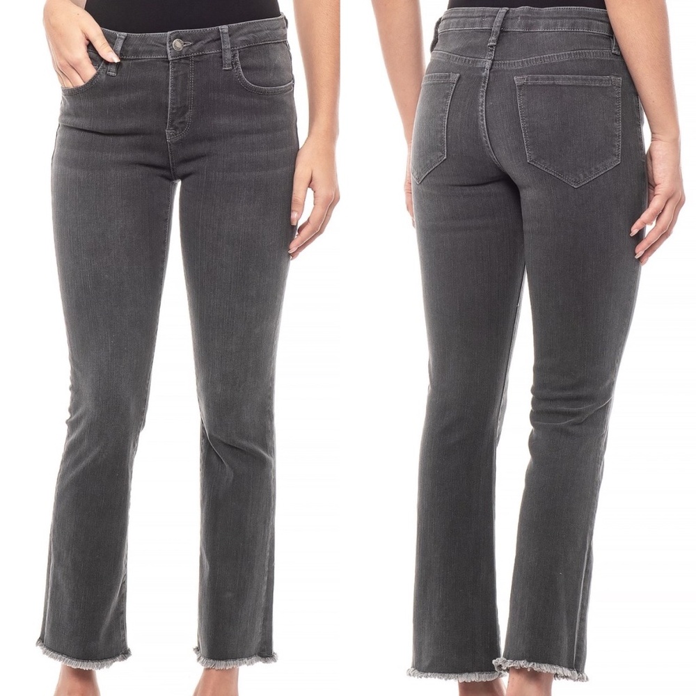Free People NWOT Faded Black/Gray Frayed-Hem Jeans (27)
